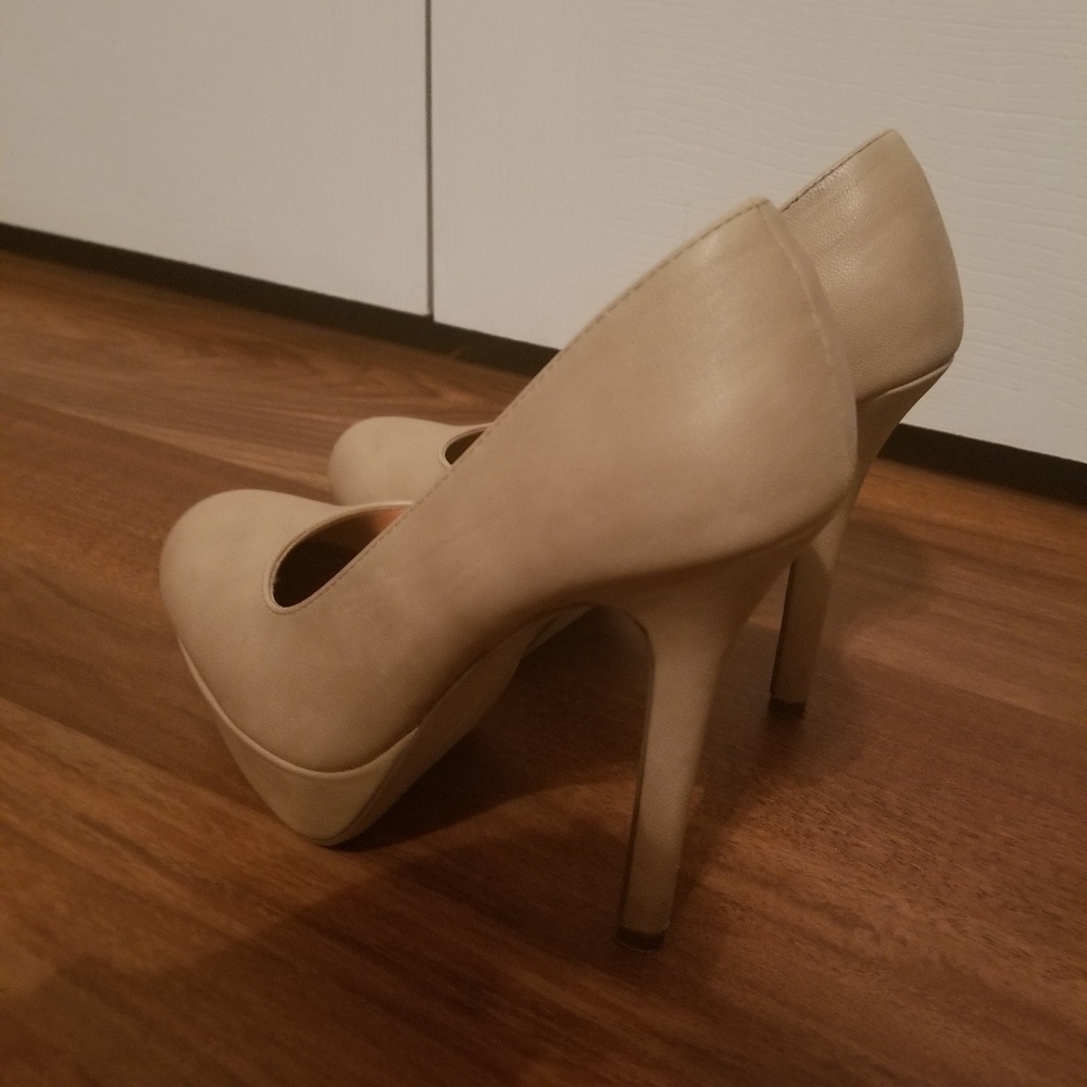 Tan platform heels